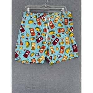 Taco Bell Board Shorts Mens S 9" Food AOP Beach Swim Trunks Lined